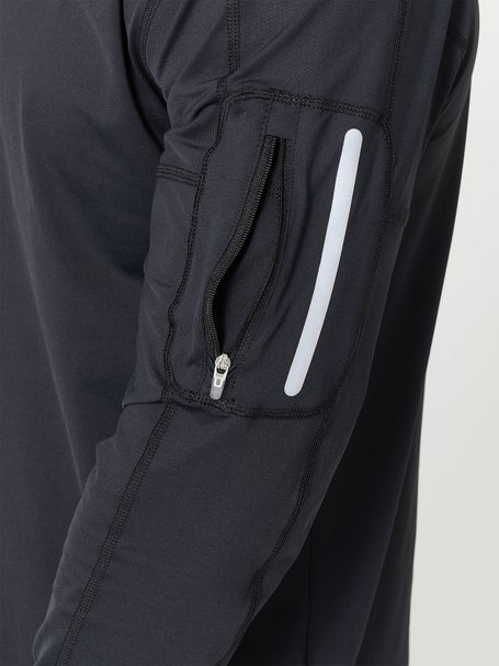 BloqUV Mens Long Sleeve Zip Top - Black