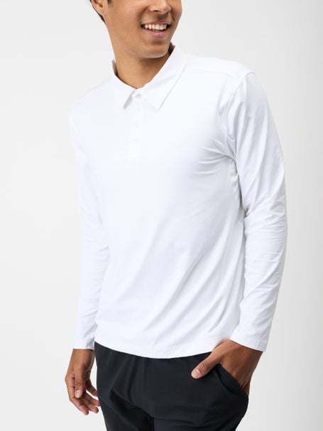 BloqUV Mens Long Sleeve Polo - White