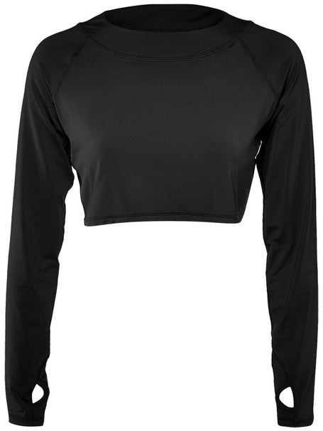 BloqUV Womens Crop Long Sleeve Top - Black
