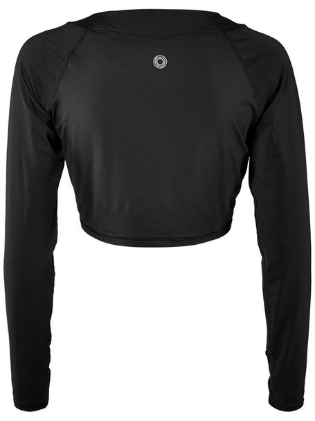 BloqUV Womens Crop Long Sleeve Top - Black