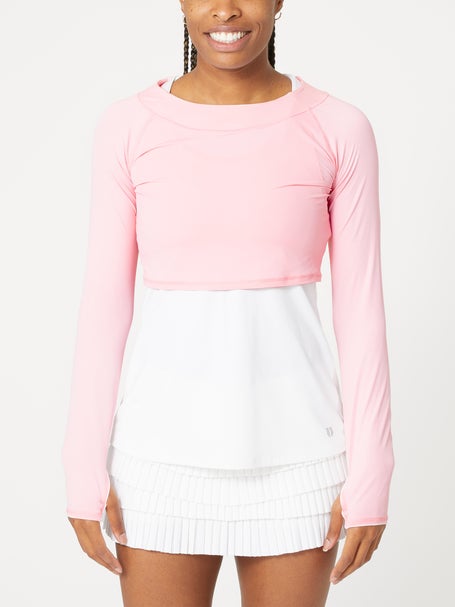 BloqUV Womens Crop Long Sleeve Top - Tickle Me Pink