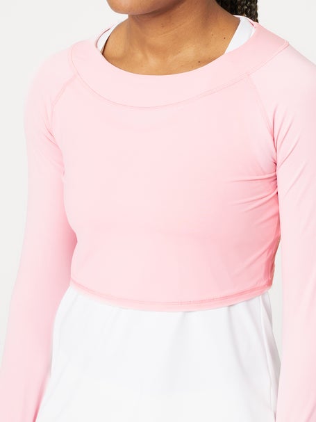 BloqUV Womens Crop Long Sleeve Top - Tickle Me Pink