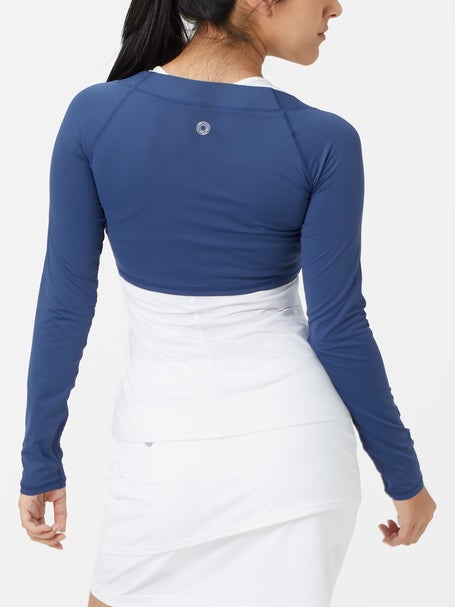 BloqUV Womens Crop Long Sleeve Top - Navy