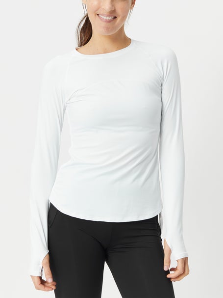 BloqUV Womens Drawstring Long Sleeve Top - White