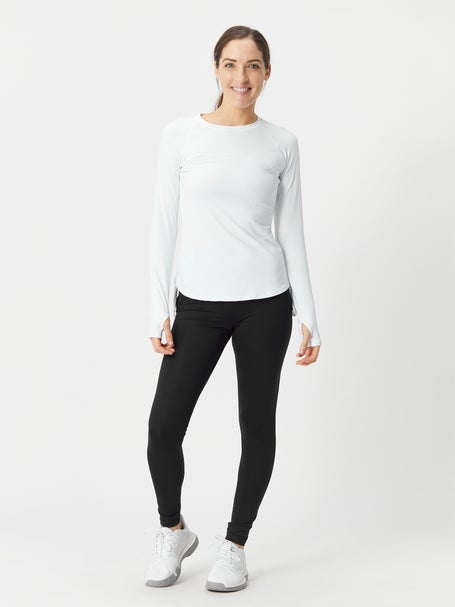 BloqUV Womens Drawstring Long Sleeve Top - White
