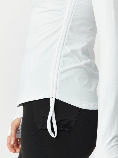 BloqUV Womens Drawstring Long Sleeve Top - White