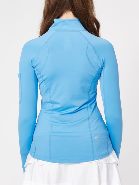 BloqUV Womens Half Zip Top - Ocean Blue