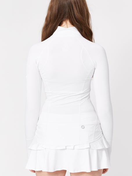 BloqUV Womens Half Zip Top - White