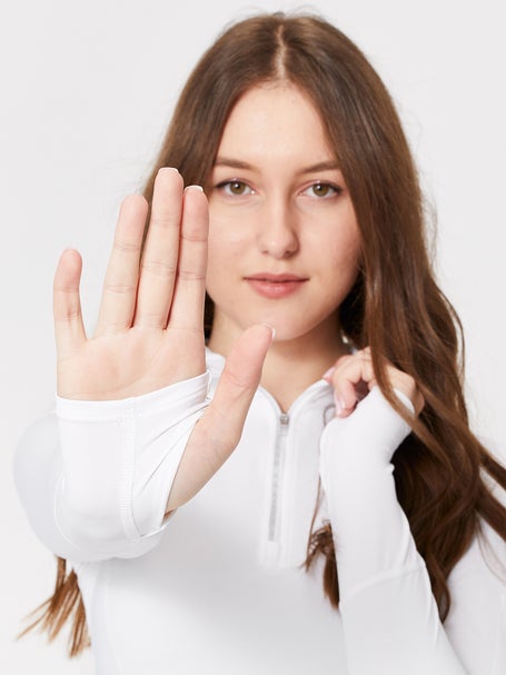 BloqUV Womens Half Zip Top - White