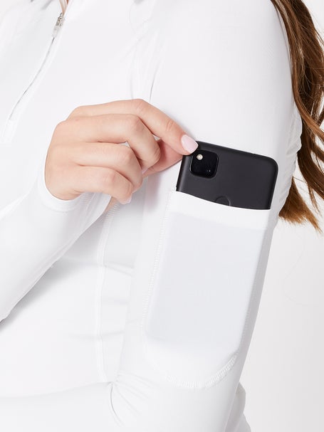 BloqUV Womens Half Zip Top - White