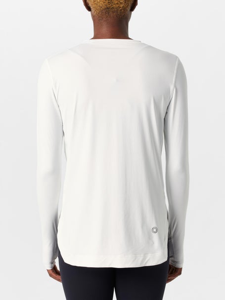 BloqUV Womens Relaxed Scallop Long Sleeve - White