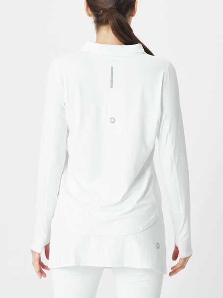 BloqUV Womens Relaxed 1/2 Zip Top - White