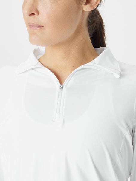 BloqUV Womens Relaxed 1/2 Zip Top - White