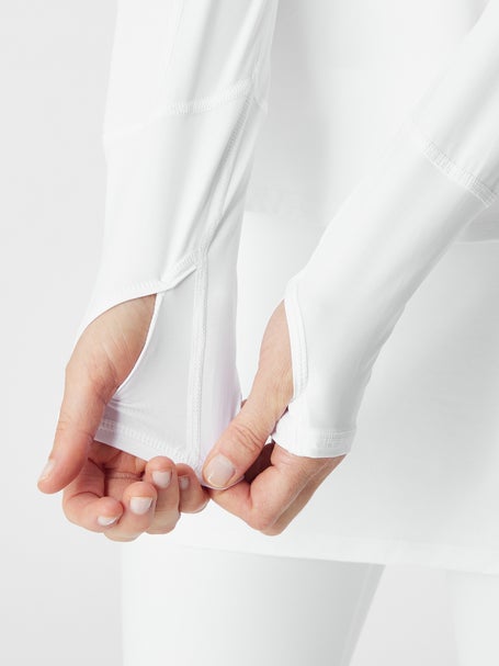 BloqUV Womens Relaxed 1/2 Zip Top - White