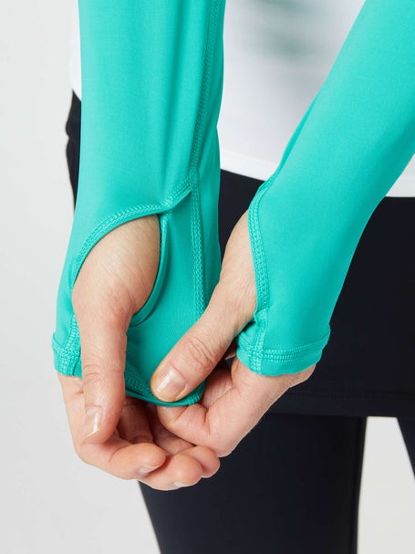 BloqUV Womens Full Zip Crop Long Sleeve Top - Blue