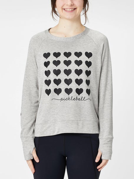 Bird & Vine Womens 5 Row Heart Pickleball LS Top