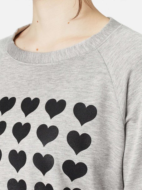 Bird & Vine Womens 5 Row Heart Pickleball LS Top