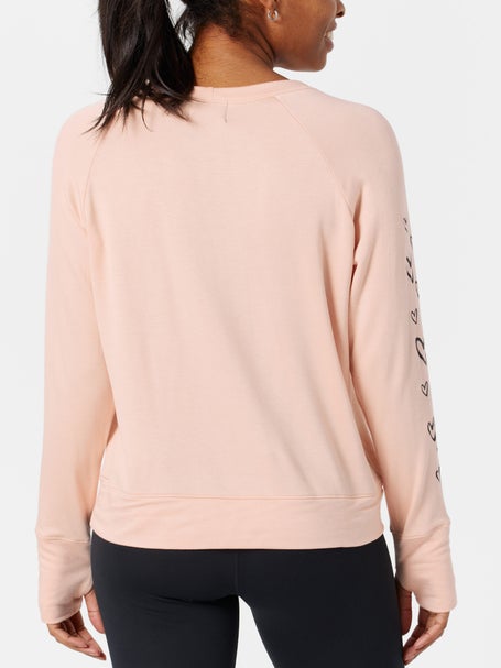 Bird & Vine Womens Cursive Tennis Fleece LS Top