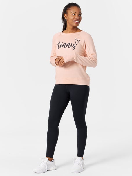 Bird & Vine Womens Cursive Tennis Fleece LS Top