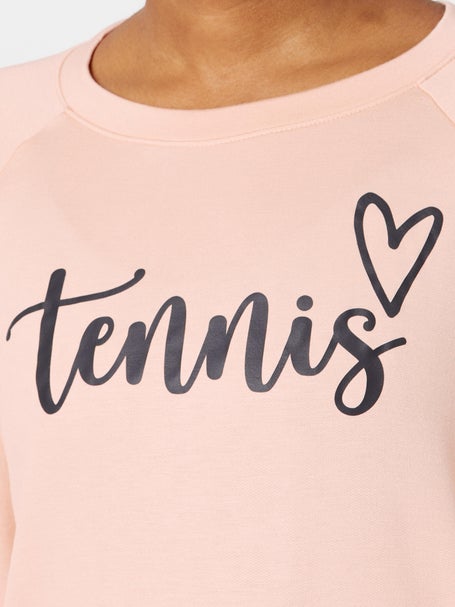 Bird & Vine Womens Cursive Tennis Fleece LS Top