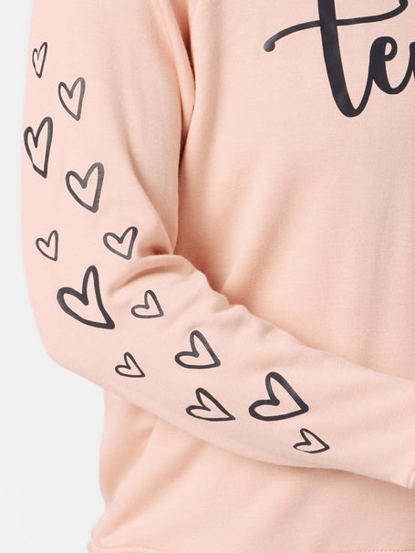 Bird & Vine Womens Cursive Tennis Fleece LS Top