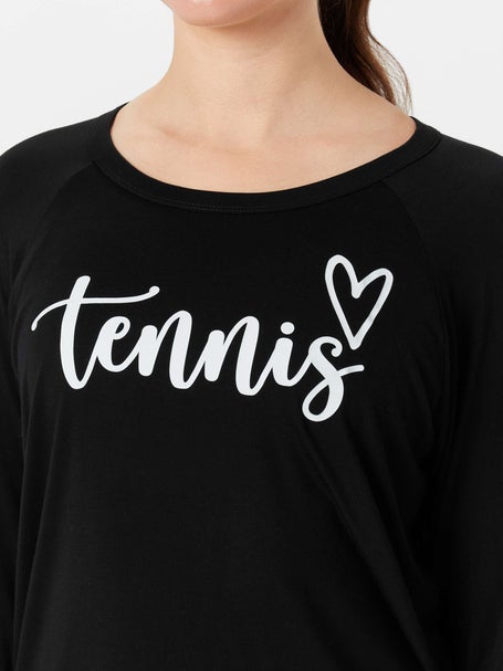 Bird & Vine Womens Tennis Cursive Long Sleeve