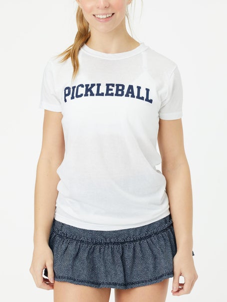 Bubble Womens Classic Pickleball T-Shirt - Wh/Navy