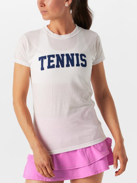 Bubble Womens Classic Tennis T-Shirt - Wh/Navy