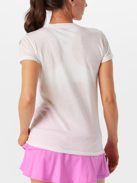 Bubble Womens Classic Tennis T-Shirt - Wh/Navy