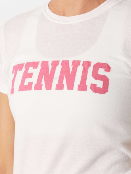 Bubble Womens Classic Tennis T-Shirt - Wh/Pink