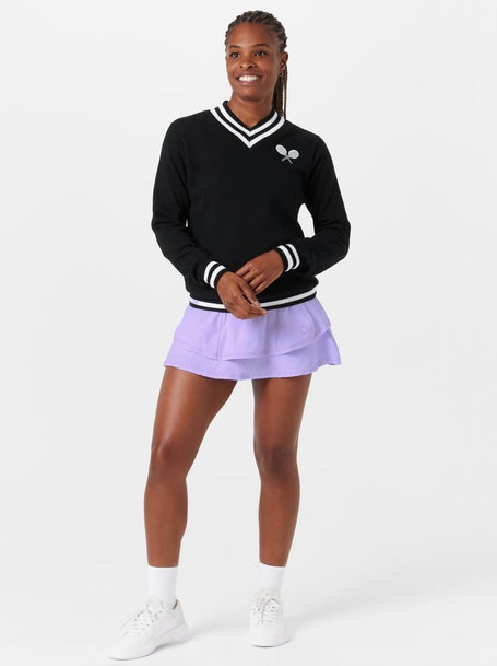 Bubble Womens Hatton Crossed Racquets Sweater - Black