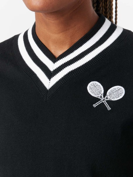 Bubble Womens Hatton Crossed Racquets Sweater - Black