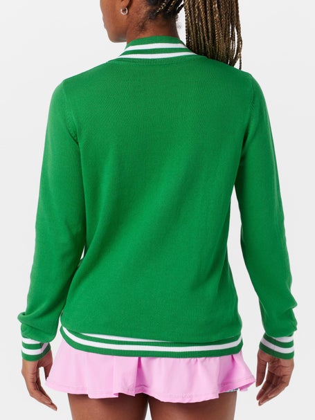 Bubble Womens Hatton Crossed Racquets Sweater - Green