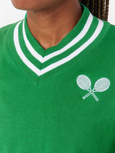 Bubble Womens Hatton Crossed Racquets Sweater - Green