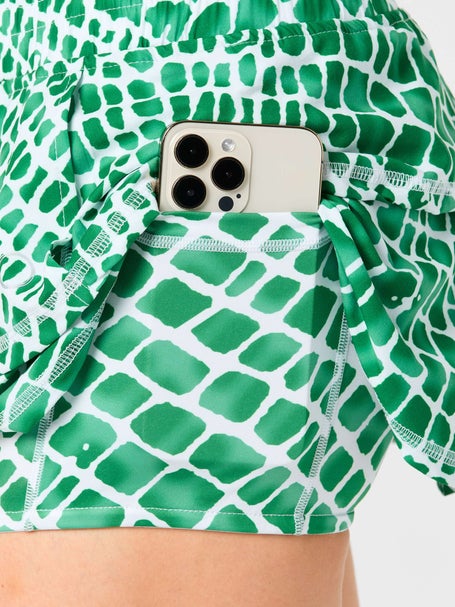 Bubble Womens Ruffle Skirt - Green Croc