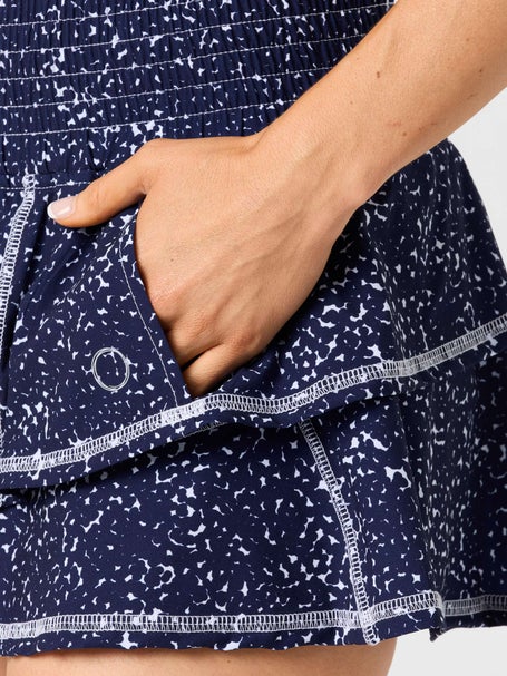 Bubble Womens Ruffle Skirt - Navy Dots
