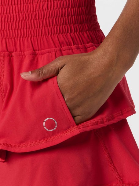 Bubble Womens Ruffle Skirt - Solid Red