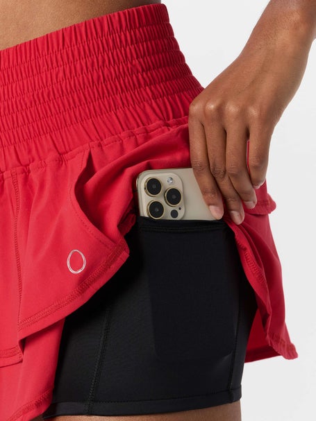 Bubble Womens Ruffle Skirt - Solid Red