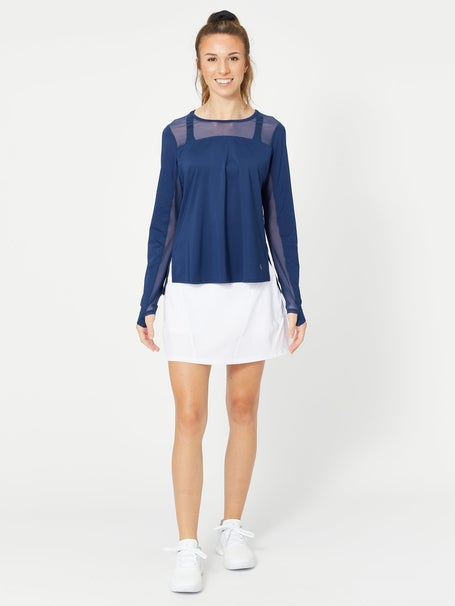 Cross Court Womens Essential Back Pleat Skirt-White