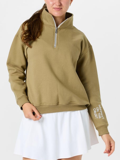 CourtLife Womens Happiest On The Court Tennis 1/4 Zip
