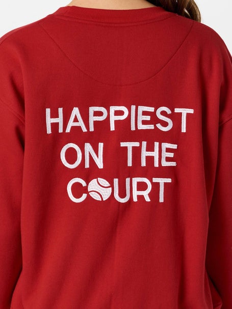 CourtLife Womens Happiest On The Court Tennis Crewneck