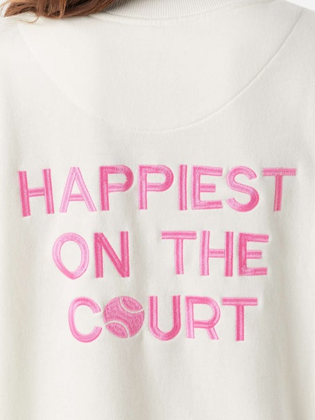 CourtLife Womens Happiest On The Court Tennis Crewneck
