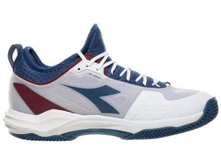 Diadora Blushield Fly 4 Clay Wh/Blue/Maroon Mens Shoes