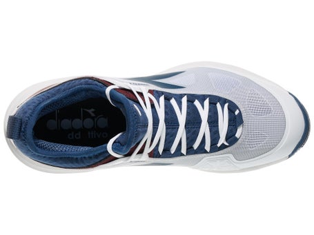 Diadora Blushield Fly 4 Clay Wh/Blue/Maroon Mens Shoes