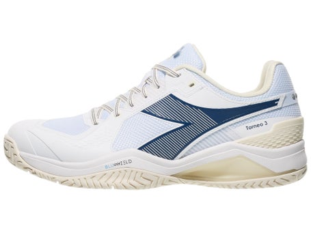 Diadora Speed Blushield Torneo 3 White/Blue Mens Shoes