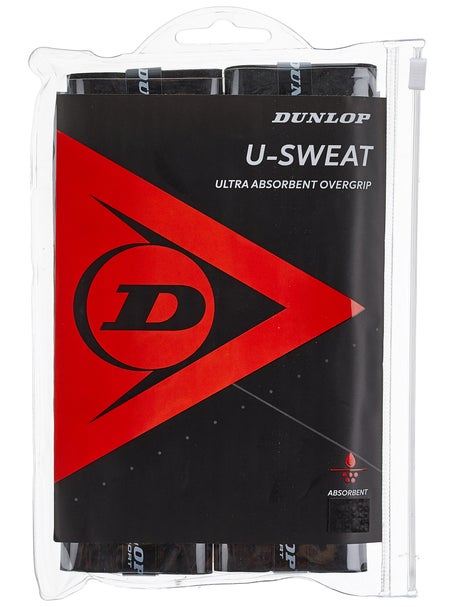 Dunlop U-Sweat Overgrip Black 12-Pack Zipper