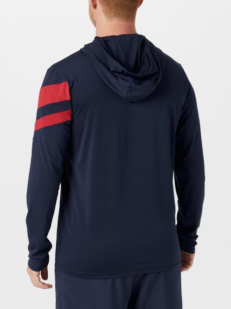 Fila Mens Essential Long Sleeve Hoodie - Navy/Red