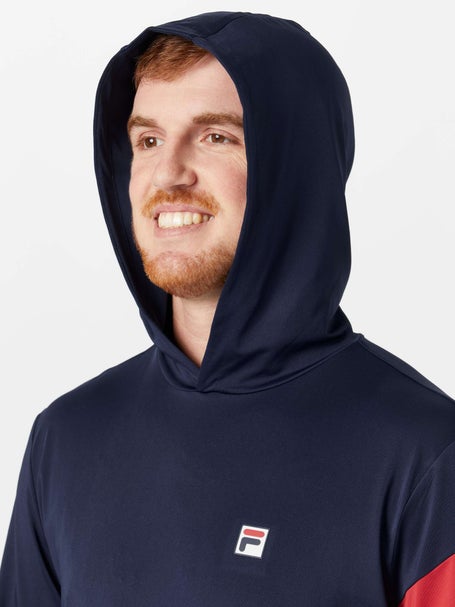 Fila Mens Essential Long Sleeve Hoodie - Navy/Red