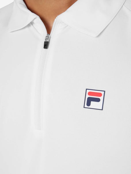 Fila Mens Whiteline Zip Polo