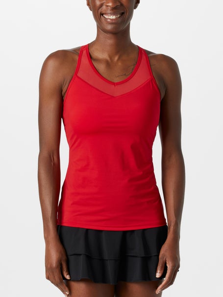 Fila Womens Essentials Racer Mesh Tank - Red